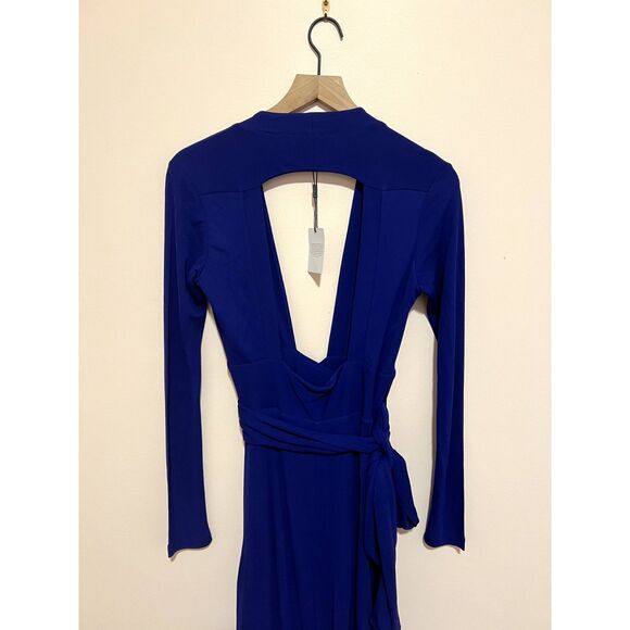 NWT Reiss Bailey Plunge Wrap Maxi Dress in Cobalt Blue Women's Size 4 - Picture 5 of 13